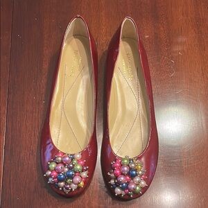 Kate Spade Burgundy Embellished Women's Flats